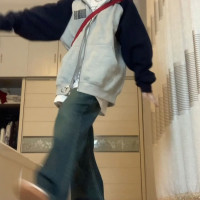 美式復古撞色厚棉T女春秋寬鬆ins潮牌慵懶風oversize開衫拉鍊外套