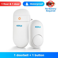 Беспроводной дверной звонок KERUI M518, автономный звонок, 52 поколения песен, умный дом, безопасность, звонок на дверь, мини-звонок со светодиодной подсветкой