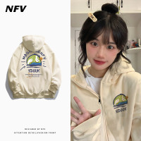 甜美學院風可愛鴨子連帽運動衫女ins潮牌寬鬆秋冬加絨開衫上衣外套