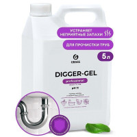 Средство щелочное для прочистки канализационных труб GRASS DIGGER-GEL канистра 5,3кг 125206