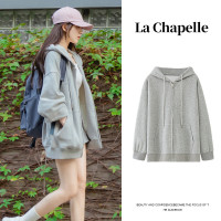 趙露思同款針織開衫外套女春秋季灰色連帽運動衫女秋冬2023新款爆款