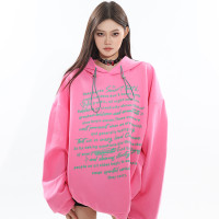 CCUP SPACE 2023外套螢光趣味字母寬鬆連帽情侶長袖連帽運動衫帽衫