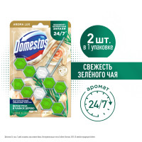 Domestos Aroma Lux Duo арома-блок для очищения унитаза Свежесть зеленого чая, блокировка неприятного запаха 2 х 50 гр