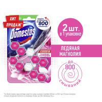 Блок для унитаза Domestos Power 5 duo Ледяная магнолия, защита от микробов и налета, 2X55 гр