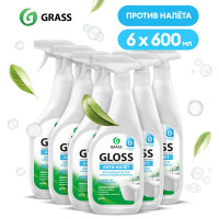 Чистящее средство для акриловых ванн GRASS Gloss 600 мл (набор 600мл х 6шт.), антиналет, средство для сантехники от известкового налета и ржавчины