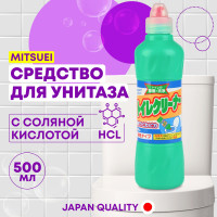 Средство для унитаза Mitsuei с соляной кислотой 500 мл, без хлора, дезинфицирующий чистящий гель для уборки туалета, сантехники