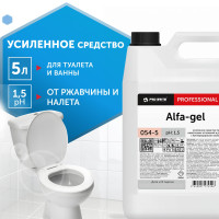 Сильнокислотный гель против ржавчины и налета ALFA-GEL Pro-brite professional средство для сантехники, от разнообразных строительных растворов, очистит стекло камина от сажи и копоти 5л