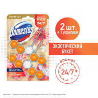 Domestos Aroma Lux Duo арома-блок для очищения унитаза Экзотический букет, блокировка неприятного запаха 2 х 50 гр