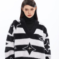 CCUP SPACE 氛圍感慵懶風毛衣套頭毛絨針織上衣女2023秋冬新款