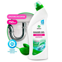 Средство щелочное для прочистки канализационных труб GRASS DIGGER-GEL 750мл 125181