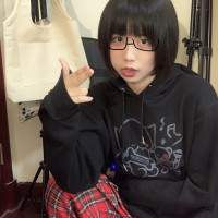 空氣列車 搖滾狗狗原創設計健康棉可愛長袖連帽運動衫秋冬星星寬鬆