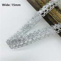 Лента хлопковая, вязаная, кружевная, золотого цвета, 2 ярда, 8-22 мм, для шитья, рукоделия