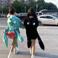 MEIM檸檬原創設計甜妹美式動漫兔耳開衫厚棉T2023秋季新款潮流上衣