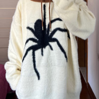 JU403 原創小眾馬海毛蜘蛛毛衣男女寬鬆休閒套頭圓領打底針織衫潮