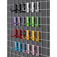 网格挂钩片铁丝网家用收纳无痕货架铁网勾陈列幼儿园彩色塑料代发