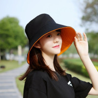 大头围渔夫帽双面防晒帽女大帽檐遮阳帽子UV防紫外线旅游帽独代发