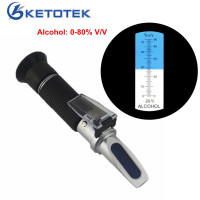 Рефрактометр спиртовой 0-80% в/в, ручной детектор ATC, концентратор тестер для спирта, спиртометр для определения содержания алкоголя