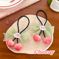 夏季可爱樱桃发绳森系少女橡皮筋发圈蝴蝶结头绳网红甜妹百搭发饰