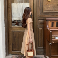 一三良品小個子 鎏金歲月~ 2023春夏溫柔氣質慄子色1/4吋套筒扳手袖洋裝