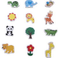 特价厂家货源磁性木制冰箱贴儿童画板贴卡通创意动物拼图冰箱贴