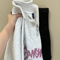 人手一件！很氣質~古著vintage衛衣女復古寬鬆小眾Polo領上衣外套