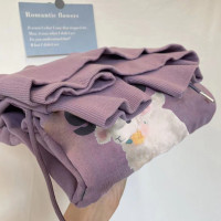 自制自留好物~加絨連帽運動衫原創小眾設計外套女春季寬鬆紫色上衣