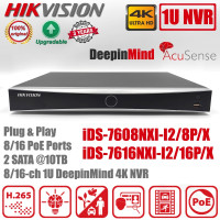 Hikvision iDS-7608NXI-I2/8P/X и iDS-7616NXI-I2/16P/X 8/16CH POE порты 4K AcuSense DeepinMind сетевой видеорегистратор