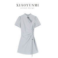 小雲米新中式改良旗袍洋裝女2023夏季輕國風女裝別致獨特裙子