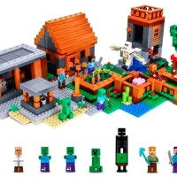 Конструктор Майнкрафт Деревня с жителями 4 в 1 803 детали / Minecraft фигурки игрушки  / совместимый с конструкторами лего