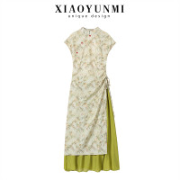 今年流行漂亮裙子高端時尚女士洋裝新款紗料新中式國風改良旗袍