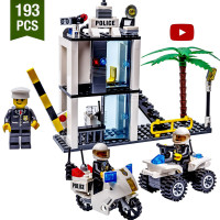 Конструктор детский для мальчиков полицейская станция блокпост / подарок мальчику / BAZUMI