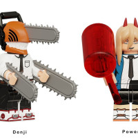 Набор минифигурок Человек Бензопила / Chainsaw Man совместимы с конструкторами лего 2шт (4.5см, пакет) KT1067