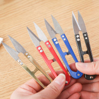 日用品 十字绣专用彩色小剪刀裁缝弹簧U型线头剪刀小钳剪子批发