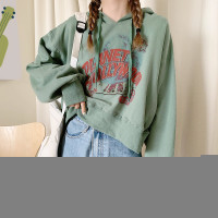 短版衛衣新款2023連帽美式韓版寬鬆春秋薄款高腰上衣女小個子秋裝