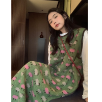 針織背心裙女秋冬高級感洋派減齡法式漂亮溫柔慵懶風毛衣裙洋裝