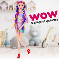 Шарнирная кукла Русская Барби WOW 30 см, подвижные руки (плечи, запястья) и ноги (коленные суставы), поворачивается голова, кукла типа Барби с длинными косами