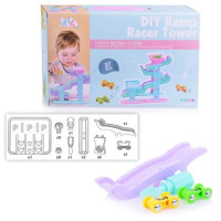 Конструктор детский горка-автотрек (37 деталей) в коробке