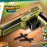 Конструктор для мальчиков "Оружие: автомат, пистолет, винтовка" 3 в 1 , Qman 4802 / Детский блочный конструктор /