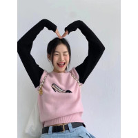 韓系粉色毛衣女秋冬春秋早春小香風高級感冬季打底針織衫內搭上衣