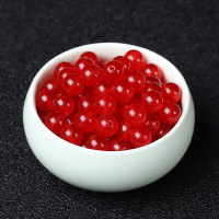 珠珠天然红玉髓圆珠散珠diy手工制作珠子编织材料包穿珠饰品代发