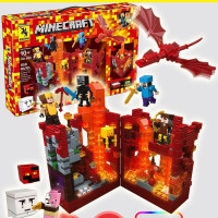 Конструктор для детей Майнкрафт светящийся Нападение на красную крепость, 856 деталей 8 фигурок совместим с лего