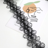 Новинка, Лидер продаж, кружевная лента 4 см, гипюр, черная, белая кружевная ткань, аппликация для свадебного платья, Швейные аксессуары