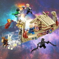 Детский конструктор для мальчика Марвел Marvel Мстители Супергерои Тор "Козья лодка", 525 деталей