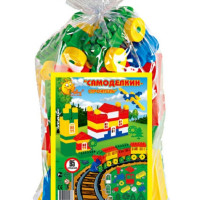 Конструктор "Самоделкин" (Строитель,средний, 95 эл. с паровозом) 19х14х38 см