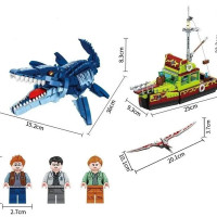 Конструктор Dinosaur World Динозавр Побег из пасти мозазавра,набор 888 деталей