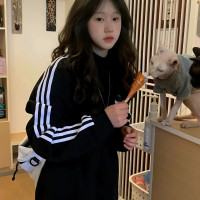 2023春季新款圓領套頭厚棉T國潮字母印花男女同款百搭上衣