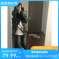 美式潮牌復古oversize休閒寬鬆情侶格子小眾長袖襯衫外穿秋冬新款