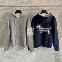 高品質tb後背小狗拉鍊連帽衫印花刺繡衛衣外套TB BROVVNE秋冬上衣