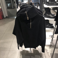 ZAR新款冬裝毛衣拉鍊針織衛衣寬鬆針織衫6254001查羅06254001800