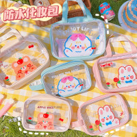 化妆包女透明便携大容量化妆品收纳袋ins风甜美旅行防水洗漱包pvc